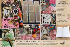 Mystery Junk Journal Kit with Handmade A5 Journal, Ephemera Pack, Vintage Journa