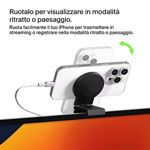 (TG. Apple iMAC e altri display Apple) Belkin Supporto inclinabile per iPhone co - Immagine 4 di 4