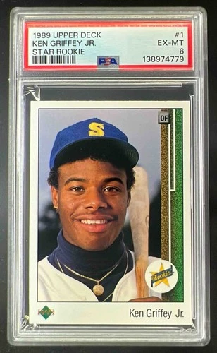 1989 Upper Deck Baseball Ken Griffey Jr. #1 Star RC Seattle Mariners PSA 6