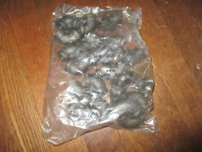 LOT OF(20)3/8 INCH BLACK IRON PIPE THREADED 90° ELBOW FITTINGS PLUMBING MADE USA