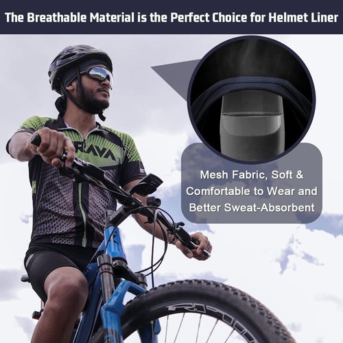 Cooling Moisture Sweat Wicking Dome Skull Cap Sport Helmet Liner Bald Beanie Hat - Picture 5 of 19