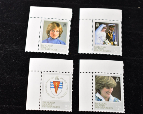 1982 FALKLAND ISLANDS DEPENDENCIES PRINCESS DIANA STAMPS S1L72-1L75 MNH