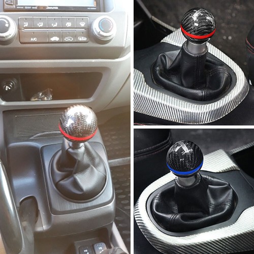 Universal Carbon Fiber Ball Manual MT Gear Shift Shifter Knob W/Blue Stripe - Picture 5 of 6