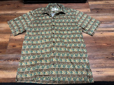 Koko Island Men's L Hawaiian Button Front Shirt Floral Tiki Aloha USA Made