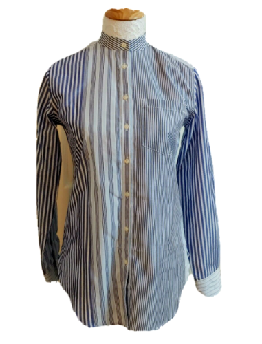 RALPH LAUREN Women’s Kaomina Striped Button-Down Top BLUE Petite Size Small $99 - Picture 1 of 3