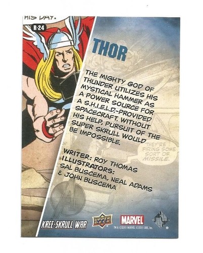 Avengers Kree-Skrull War Thor 2011 ¡inserto ""retro""! ¡¡Lote de 25 unidades!! R-24 - Imagen 2 de 2
