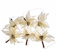 Qvc H206312 Kringle Express 6 Poinsettia Decorative 10 Feet Light Strand - Ivory Qvc H206312 Kringle Express 6 Poinsettia Decorative 10 Feet Light Strand - Ivory