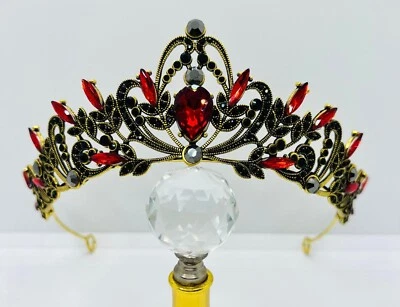 Diadem mit roten und schwarzen Steinen Diadem with red and black stones - Bild 1 von 4