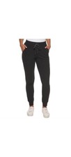 Marc New York Ladies Ribbed Drawstring Fleece Jogger, Black Size L B19