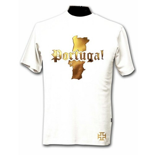T-Shirt Portugal CR7 Blanc et Or Maillot de Supporters pour le Quotidien Taille M