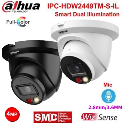 Dahua IPC-HDW2449TM-S-IL 4MP Fullcolor IP Camera PoE Smart Light WizSense In Mic