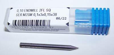 0.10mm (.0039'') Carbide End Mill 2 Flute Micro Kyocera SGS 05002