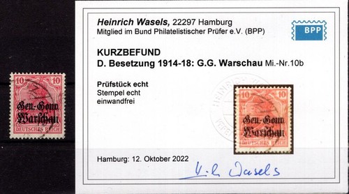 Poland 10b Colore Stamped BPP FIND 70EUR (80053