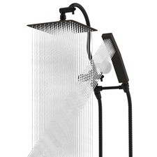 10 Inch High Pressure Shower Head Combo With Handheld Spray 12'' Extension Arm