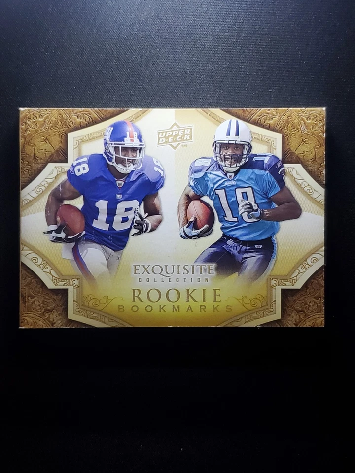Exquisite Collection Gold 50/50 2009 Hakeem Nicks Kenny Britt novato automático radiocontrol Foto 2 de 4