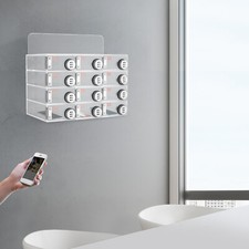 12 Slots Cell Phone Locker Box Transparent Acrylic Storage Box W/Locks TOP