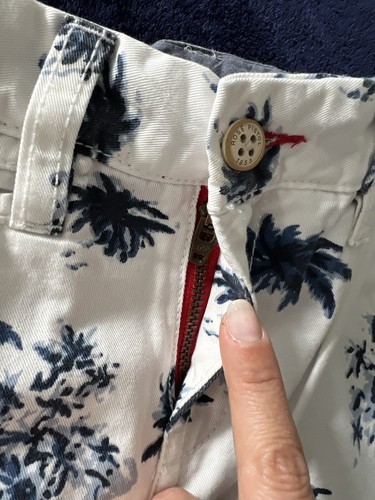 Rosé Pistol Kids Boy White Bermuda shorts 100% Cotton blue palm Trees Prints 7Y - Picture 6 of 17