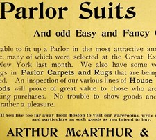 Meubles de salon Arthur McArthur 1894 publicité maison victorienne ADBN1n