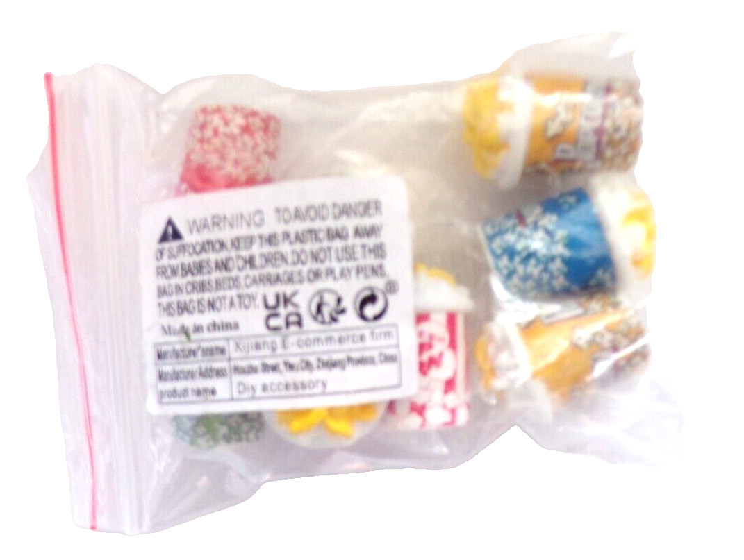 8Pc 1" Dollhouse Miniature A Bucket of Popcorn Toy Pretend Play Kit InfT