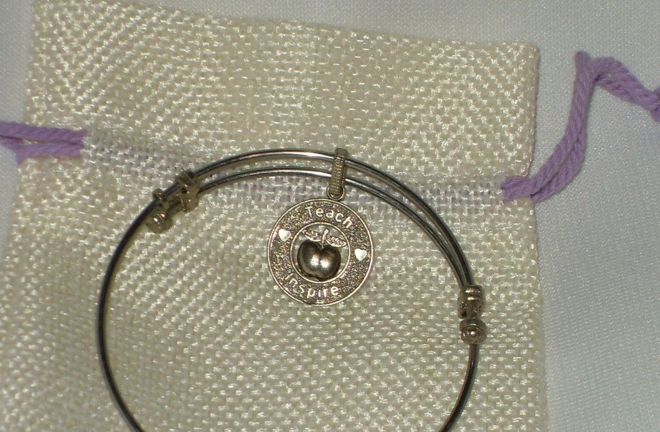 Brazalete Brazalete Ajustable Blanco Punteado Latón Angélica Maestro Nuevo con Regalo bg Foto 2 de 3