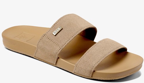 REEF Sz 7 Vista Slide Cushion Bounce Suede Leather Sandal Beach Beige | eBay