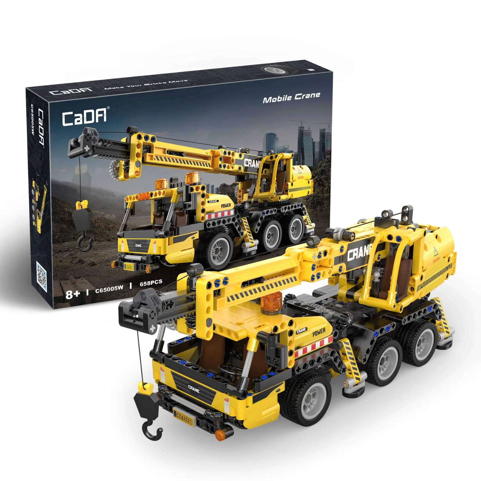 CaDA Mobile Crane Construction Truck 658 Pieces Brick Model Kit C65005W