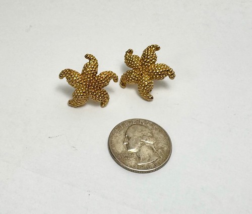 14K Starfish Earrings (puffy) - Picture 3 of 3
