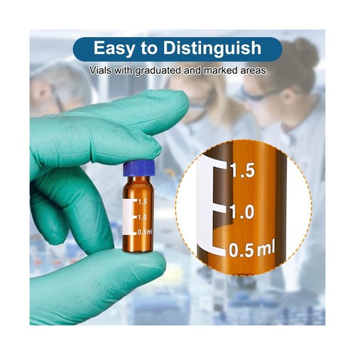 PATIKIL 2ml Autosampler Vial, 1000 Pack Pre-Slit Septa HPLC/GC Vials 9-425 La... - Picture 4 of 8