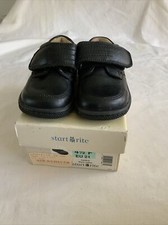 Start Rite Boys Leather Black Shoes, Size 4.5 Infant, RRP £34
