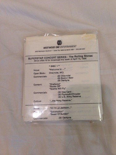 The Rolling Stones Superstar Concert Westwood One Radio Show # 96-16 with Cue - Picture 4 of 7
