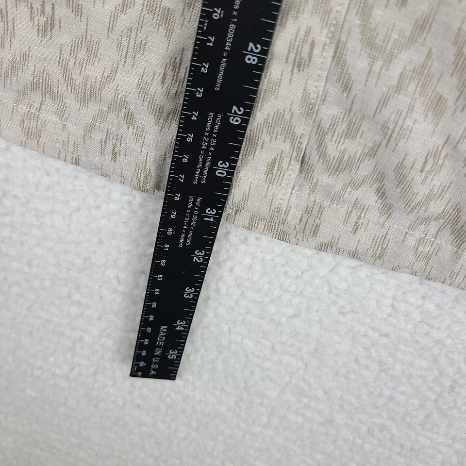 Camisa de Vestir Eddie Bauer Para Hombre Mediana Beige Geométrica Lino Hawaiano Abotonada Foto 4 de 4