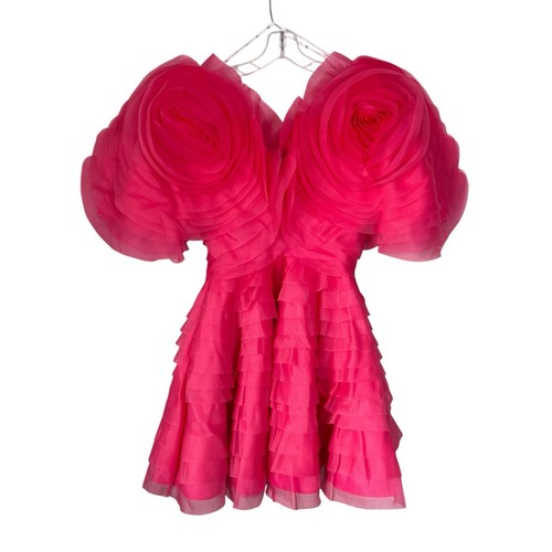 AJE Amour Dress Size 6 AU / 2 US Ruffle Mini Dress Berry Pink NEW WITH TAGS - Picture 3 of 6
