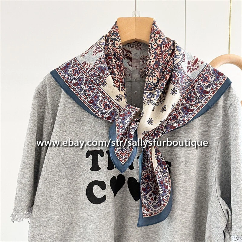 Sally Boutique 100% Mulberry Chiffon Silk Paisley Print Collar Neck Scarf 68cm - Image 4 of 4