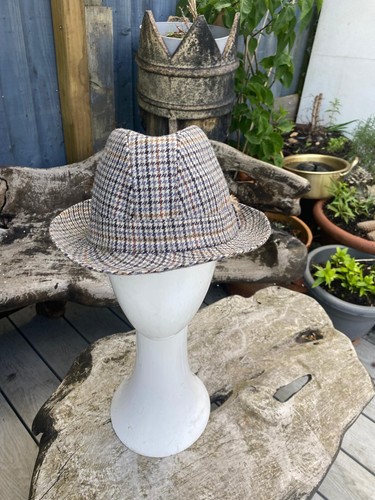 COUNTRY CLUB BY GELFER SCOTLAND 7 1/2 SIZE 61 TWEED TRILBY HAT COUNTRY GENTLEMAN - Picture 2 of 14