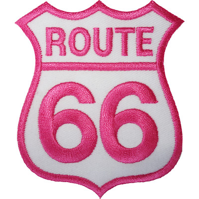 Route 66 Bügelbild Patch Aufnäher gestickt Abzeichen Motorrad Motorcycle Amerika USA