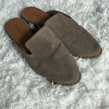 Indigo rd. Taupe Perforated Mules 9
