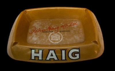Vintage Haig Ashtray, Fine Old Scotch Whisky, Melamine Ashtray 9'' x 6.5''
