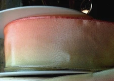 vintage ribbon ombre rayon acetate 1.5" yellow apricot 1yd made in France