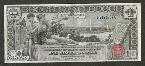 1896 $1 EDUCATIONAL SERIES SILVER CERTIFICATE ~ FR 224 ~ VERY FRESH & CRISP NOTE