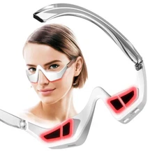 Under-Eye Red Light Therapy Glasses - Microcurrent Eye Massager & LED Light Mask