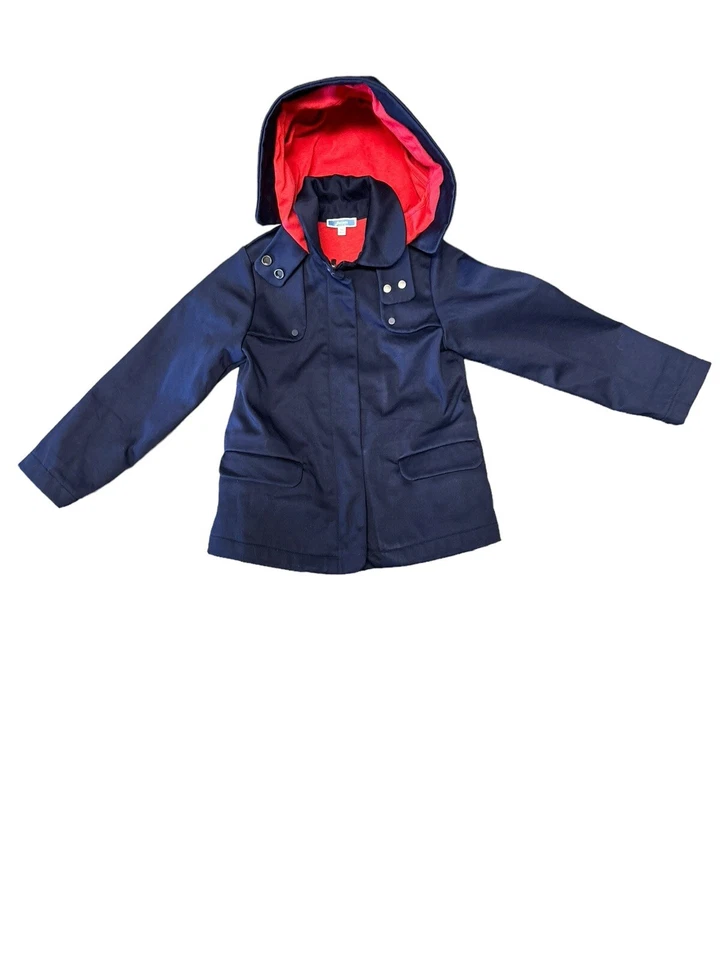 Jacadi Paris, Abrigo Parka Con Capucha Azul Marino, Talla 5A Foto 3 de 4