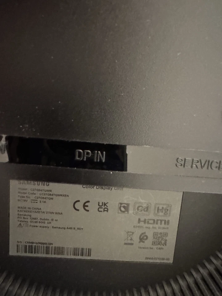 Samsung C27G54TQWR 27Zoll QHD Gaming Monitor 1ms Reaktionszeit “ Dispalyschaden” - Bild 3 von 3