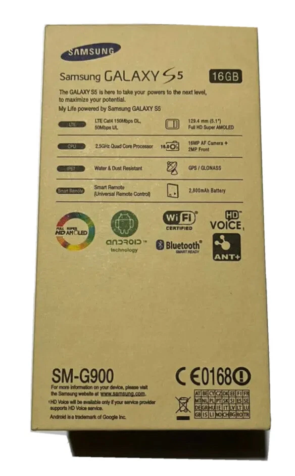 NEW 4G 16GB SAMSUNG GALAXY S5 SM-G900F ANDROID SINGLE SIM UNLOCKED SMARTPHONE UK - Image 2 of 2