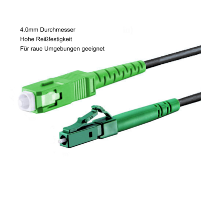 Cavo di collegamento in fibra ottica Simplex OS2 PVC (OFNR) 2.0mm LC UPC-SC UPC 1.5m (5ft