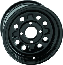 Quadboss Steely Gloss Black Wheel 12x7 Honda Yamaha Suzuki Kawasaki + 608489