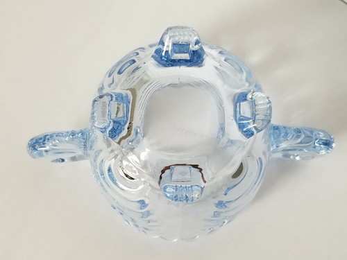 Cambridge Caprice Moonlight Blue 4.5" Creamer & 3.25" Sugar Bowl Set Vtg Glass - Picture 11 of 12