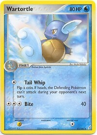 Pokemon EX Crystal Guardians  43/100 Wartortle Card
