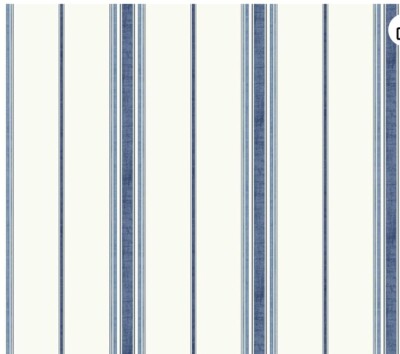 York Wallcoverings GC8752 Waverly Kids Incense Stripe Wallpaper, White/Navy/Dark