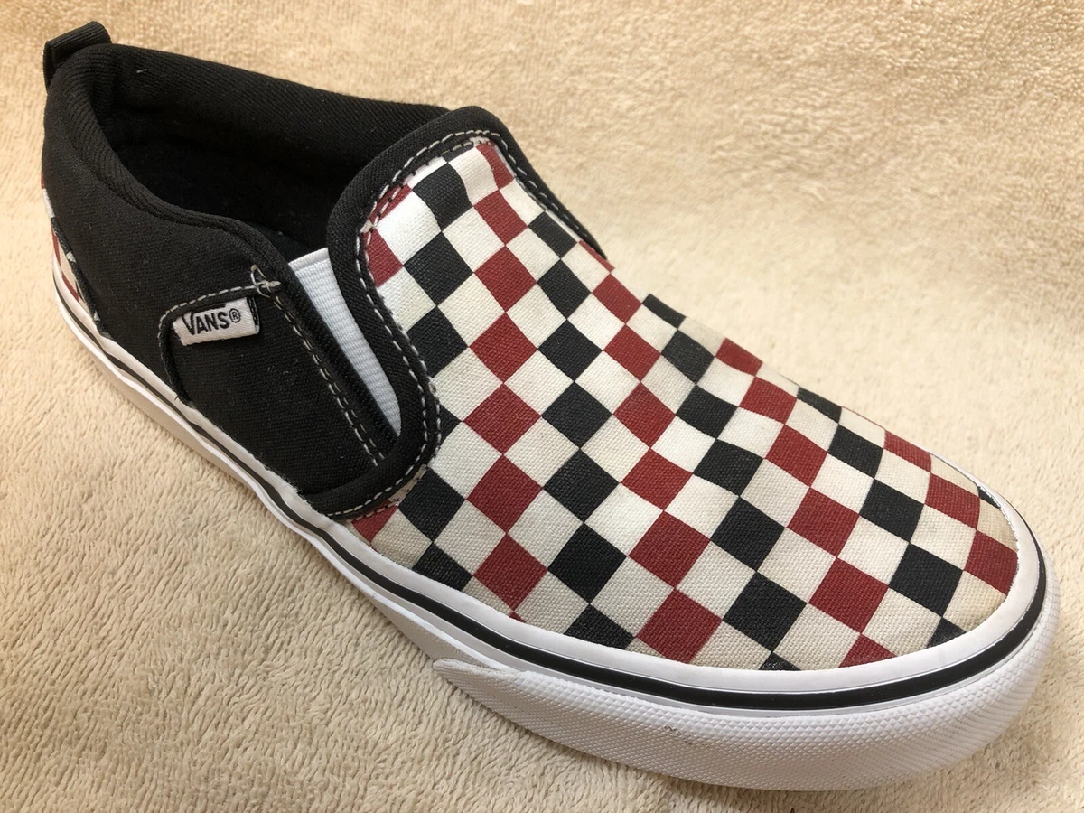 Vans Unisex Mens and Youth Womens 5 Sneakers Black White Red Check | eBay