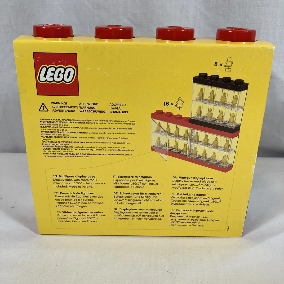 Lego Mini Figure Display Case 4065 Red Holds 8 Locks Together Plastic | eBay